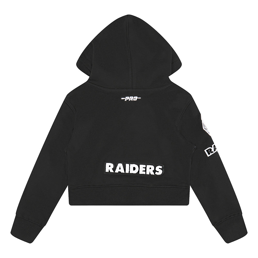 NFL LAS VEGAS RAIDERS CLASSIC TODDLER GIRLS  FLEECE FULL ZIP HOODIE (BLACK)