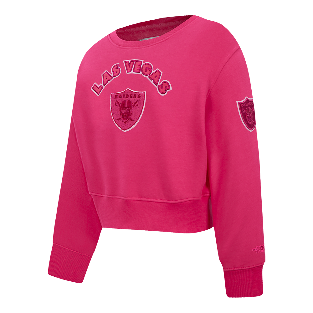 NFL LAS VEGAS RAIDERS TRIPLE PINK TODDLER GIRLS FLEECE CREWNECK (BEETROOT PURPLE)