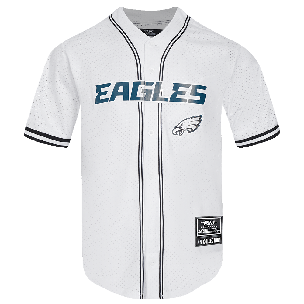 NFL PHILADELPHIA EAGLES CLASSIC MEN S MESH BUTTON DOWN JERSEY WHITE Pro Standard