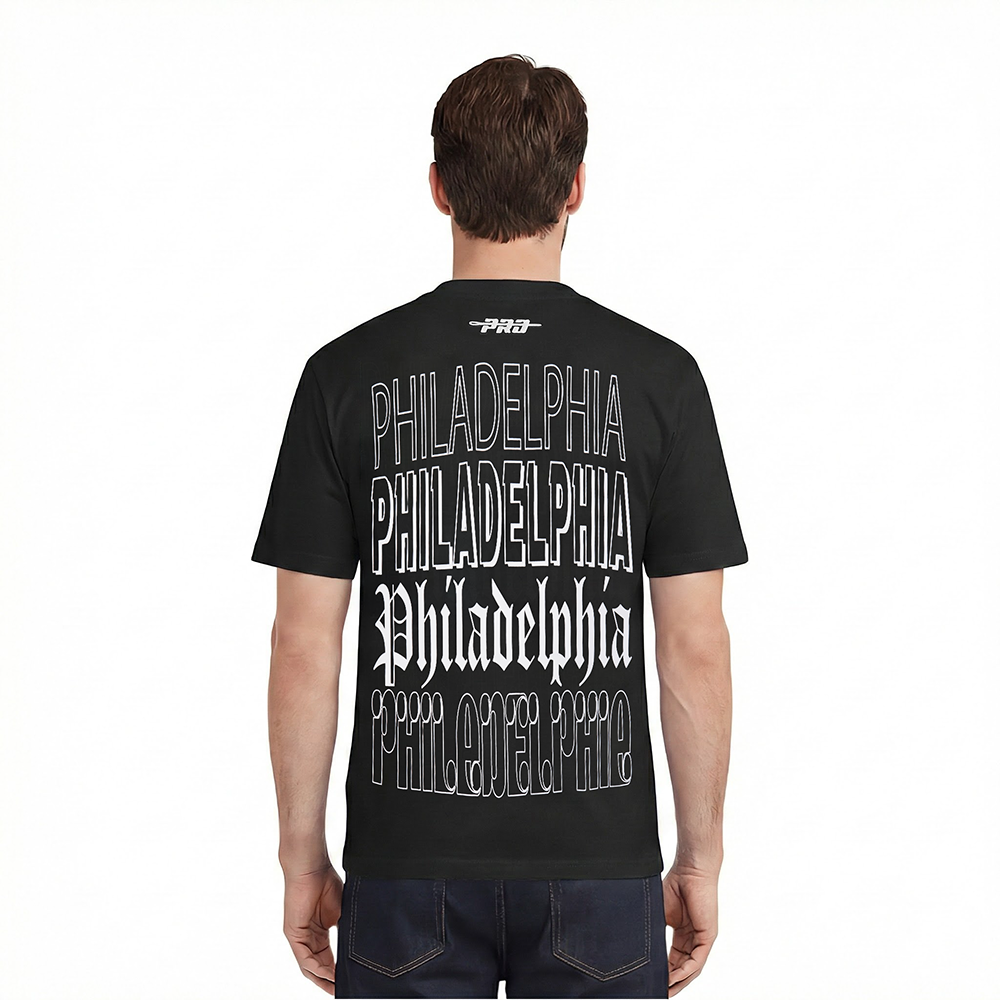 PHILADELPHIA EAGLES BILLBOARD MEN'S CJ DROP SHOULDER TEE (BLACK)