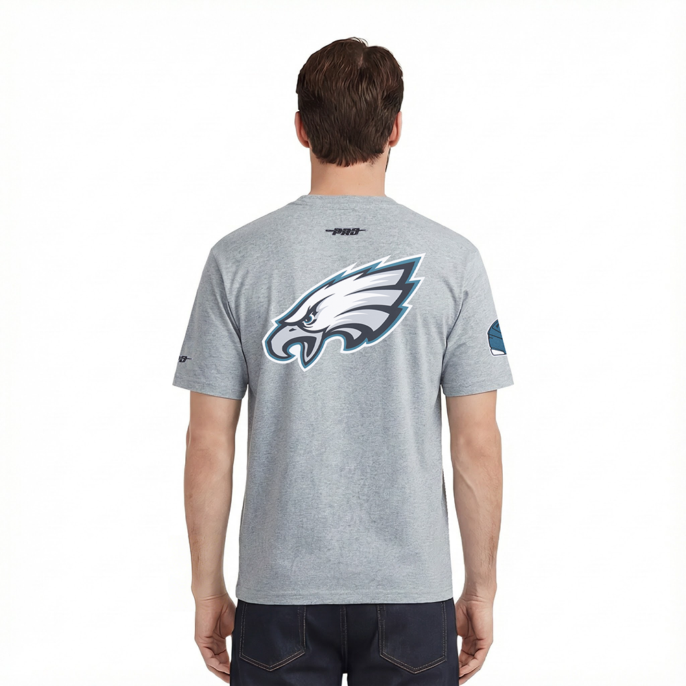 NFL PHILADELPHIA EAGLES LIVING LARGE MEN'S CJ DROP SHOULDER TEE (DARK HEATHER GRAY)