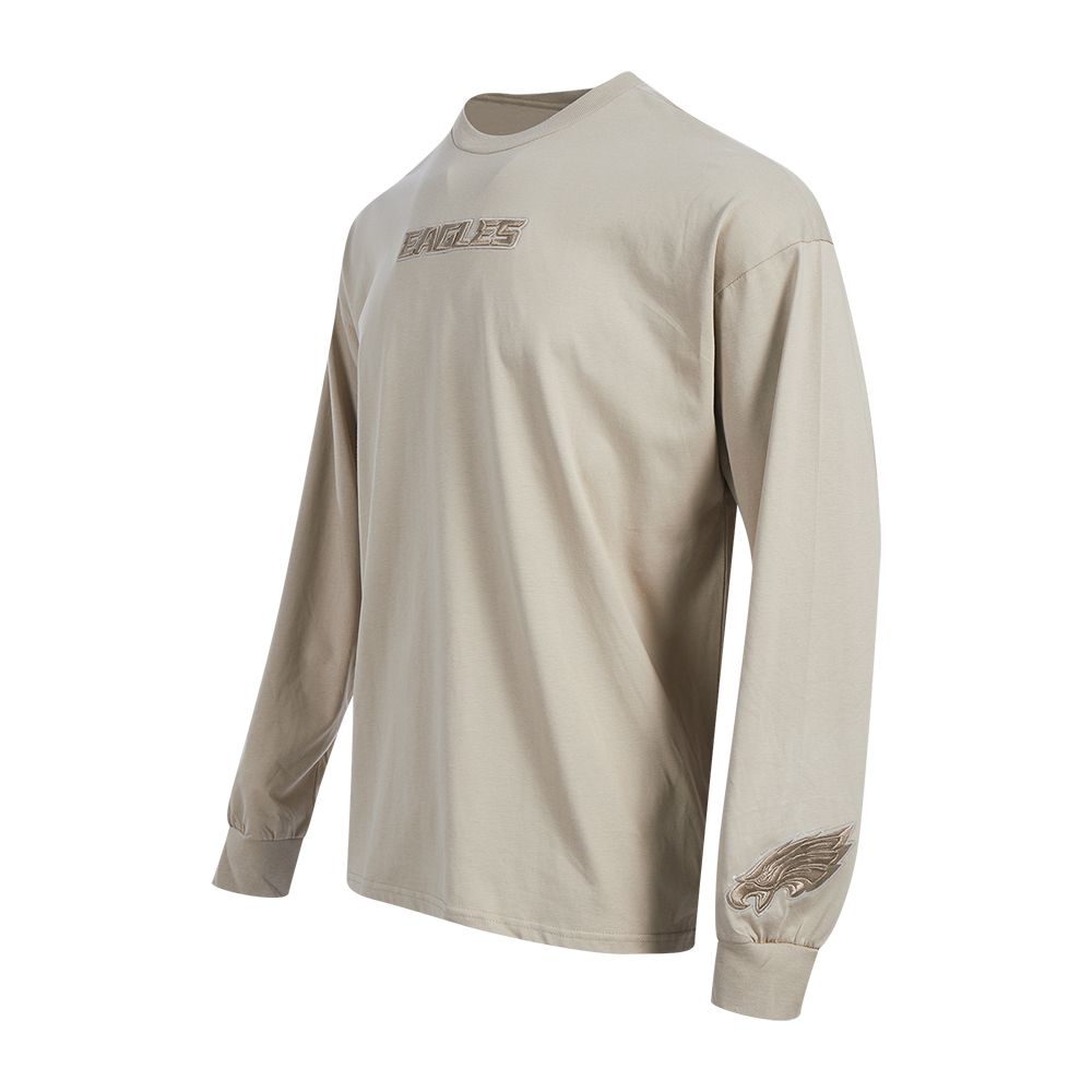 NFL PHILADELPHIA EAGLES WINGSPAN MEN'S DROP SHOULDER LS TEE (TAUPE)