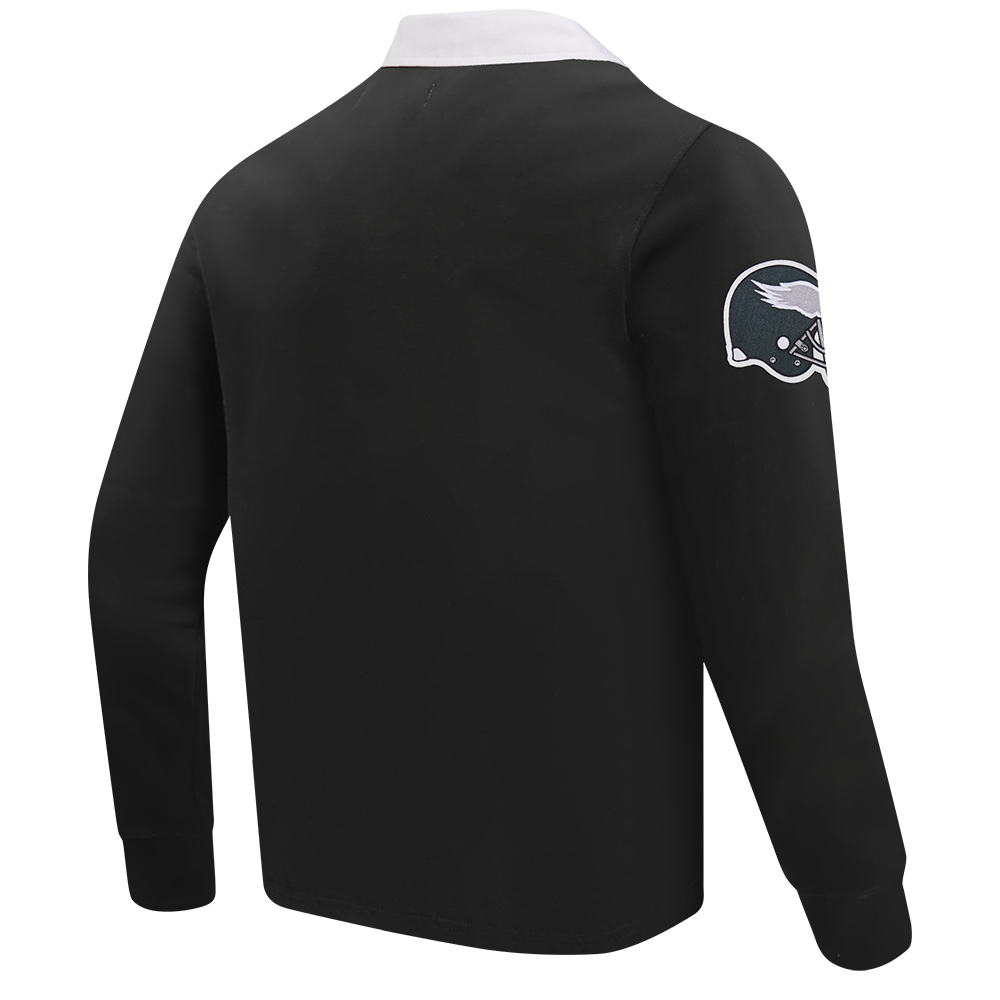 NFL PHILADELPHIA EAGLES MODERN ORIGINALS MEN'S LS RUGBY (BLACK)