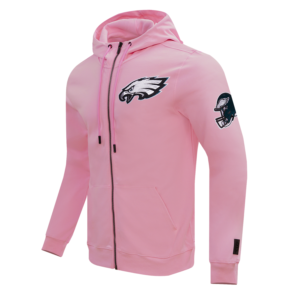 NFL PHILADELPHIA EAGLES CLASSIC CHENILLE MEN'S FZ HOODIE (PINK)