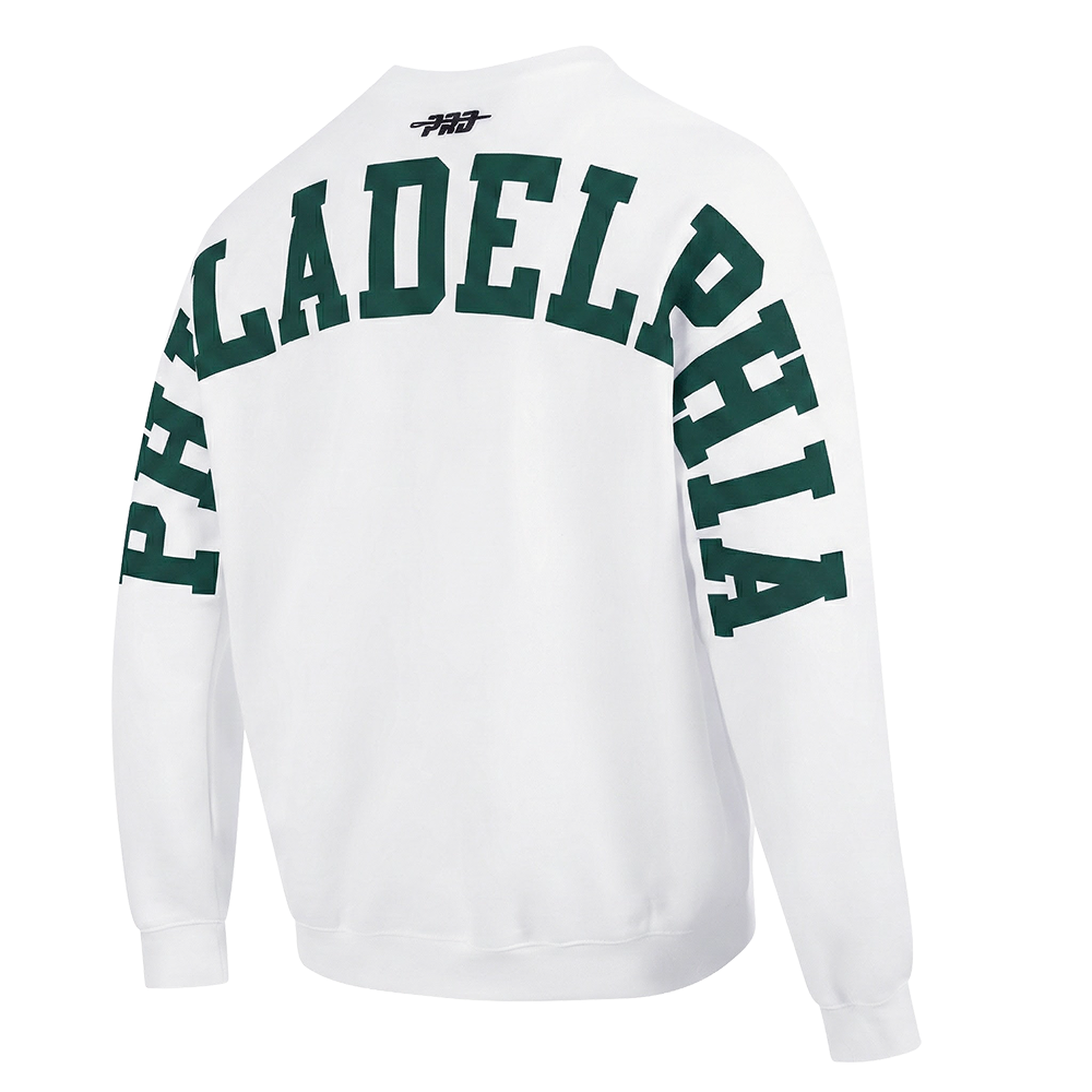 NFL PHILADELPHIA EAGLES WINGSPAN MEN'S DROP SHOULDER FLC CREWNECK (WHITE)