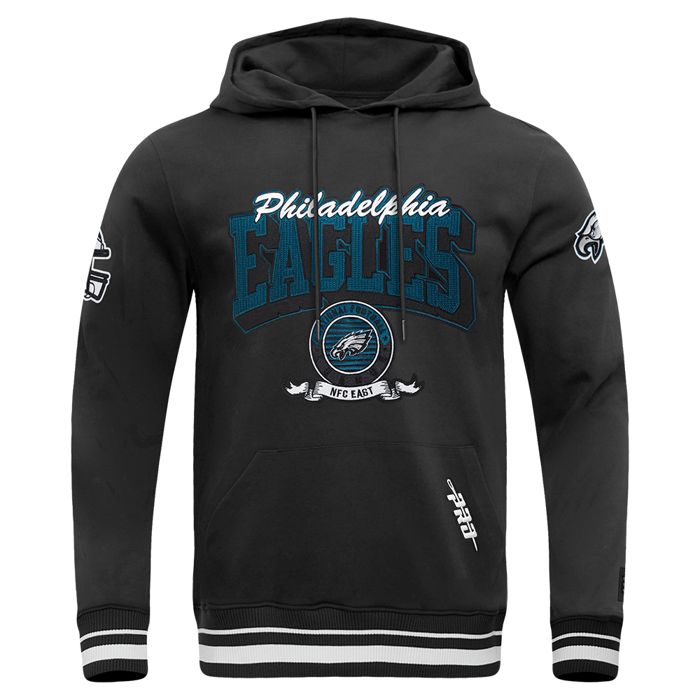 NFL PHILADELPHIA EAGLES TEAM BADGE MEN'S RIB FLC PO HOODIE (BLACK ...
