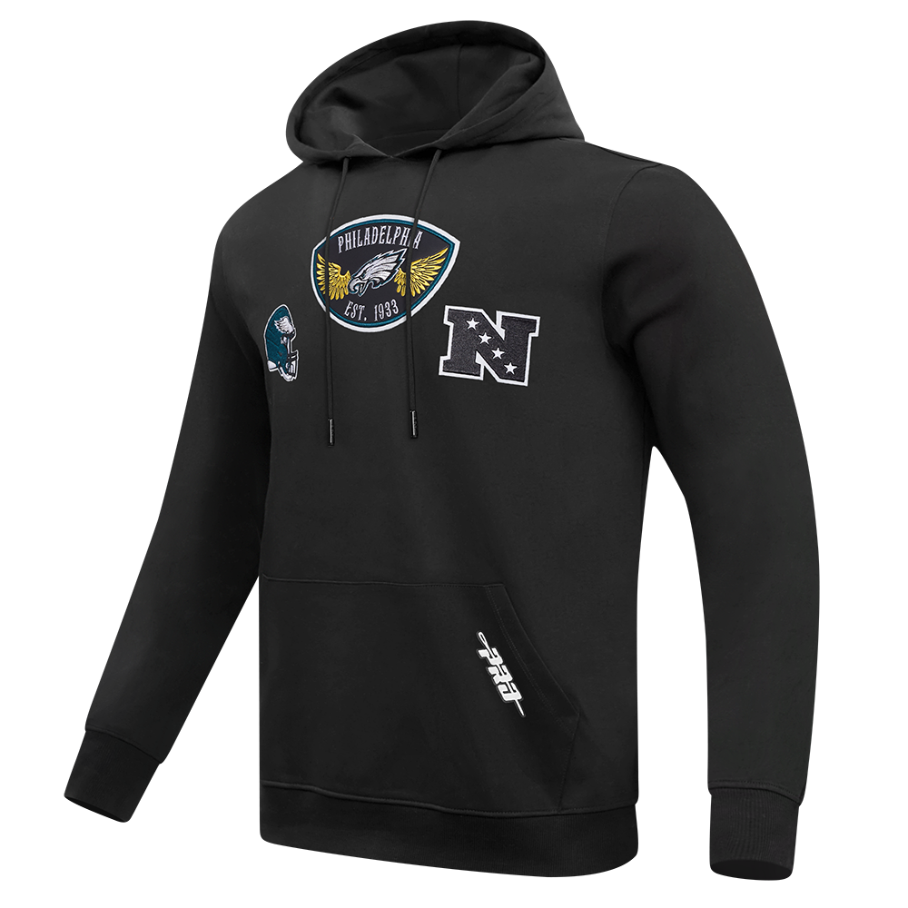 NFL PHILADELPHIA EAGLES BORN FOR SPORT MEN'S FLC PO HOODIE (BLACK)