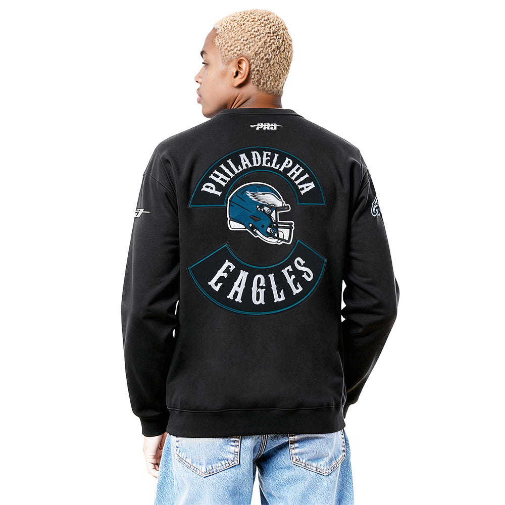 NFL PHILADELPHIA EAGLES BORN FOR SPORT MEN'S FLC CREWNECK (BLACK)