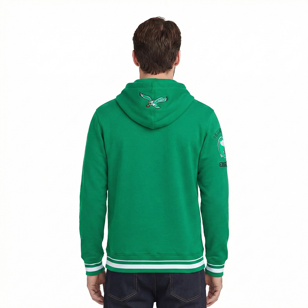 NFL PHILADELPHIA EAGLES RETRO CLASSIC MEN'S PULLOVER HOODIE (KELLY GREEN)