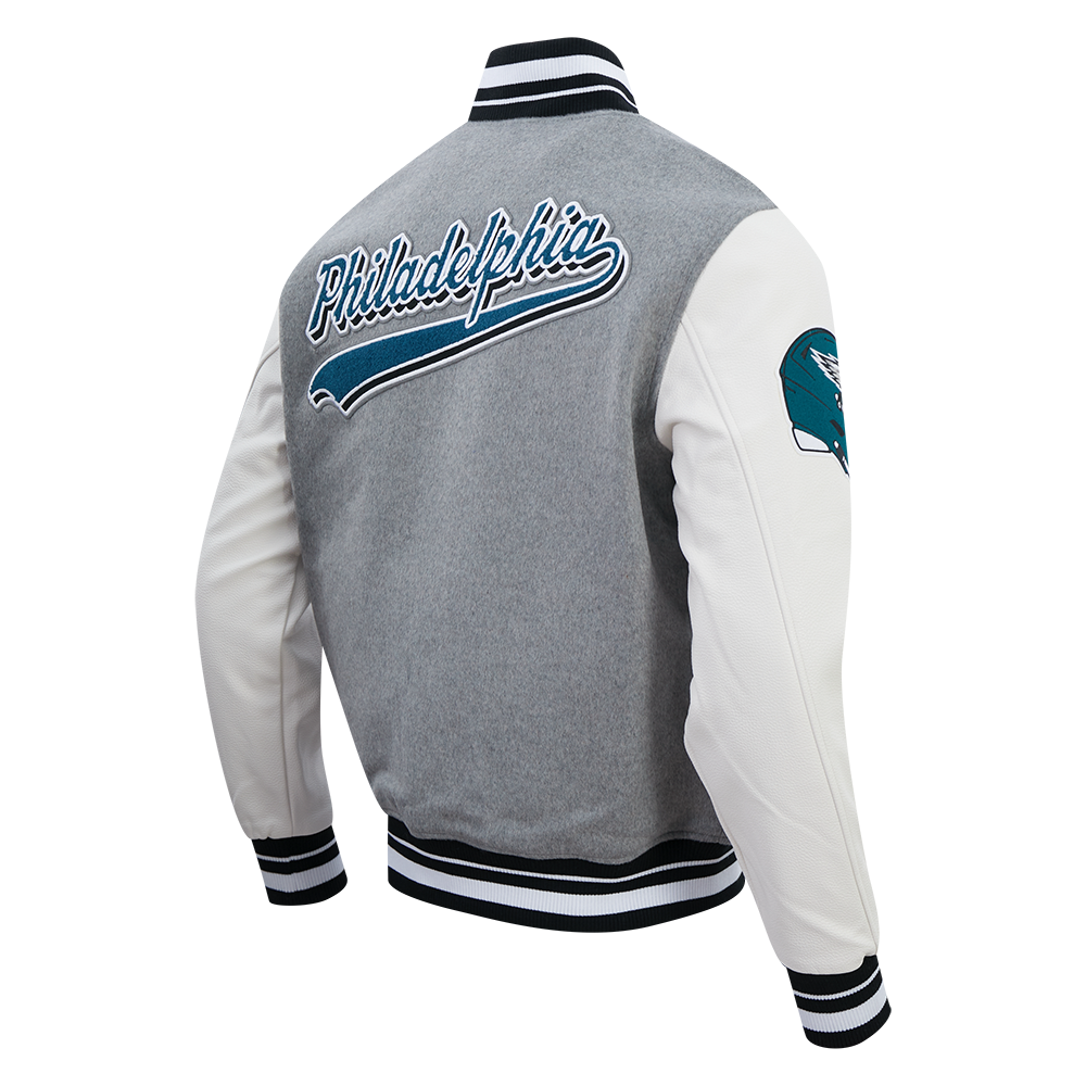 NFL PHILADELPHIA EAGLES SCRIPT TAIL RIB MEN'S WOOL VARSITY (HEATHER GREY/WHITE/BLACK)