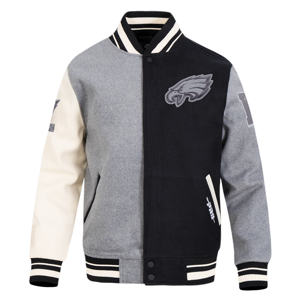NFL PHILADELPHIA EAGLES REVERSE FRENCH TERRY MEN'S CB WOOL VARSITY J ...