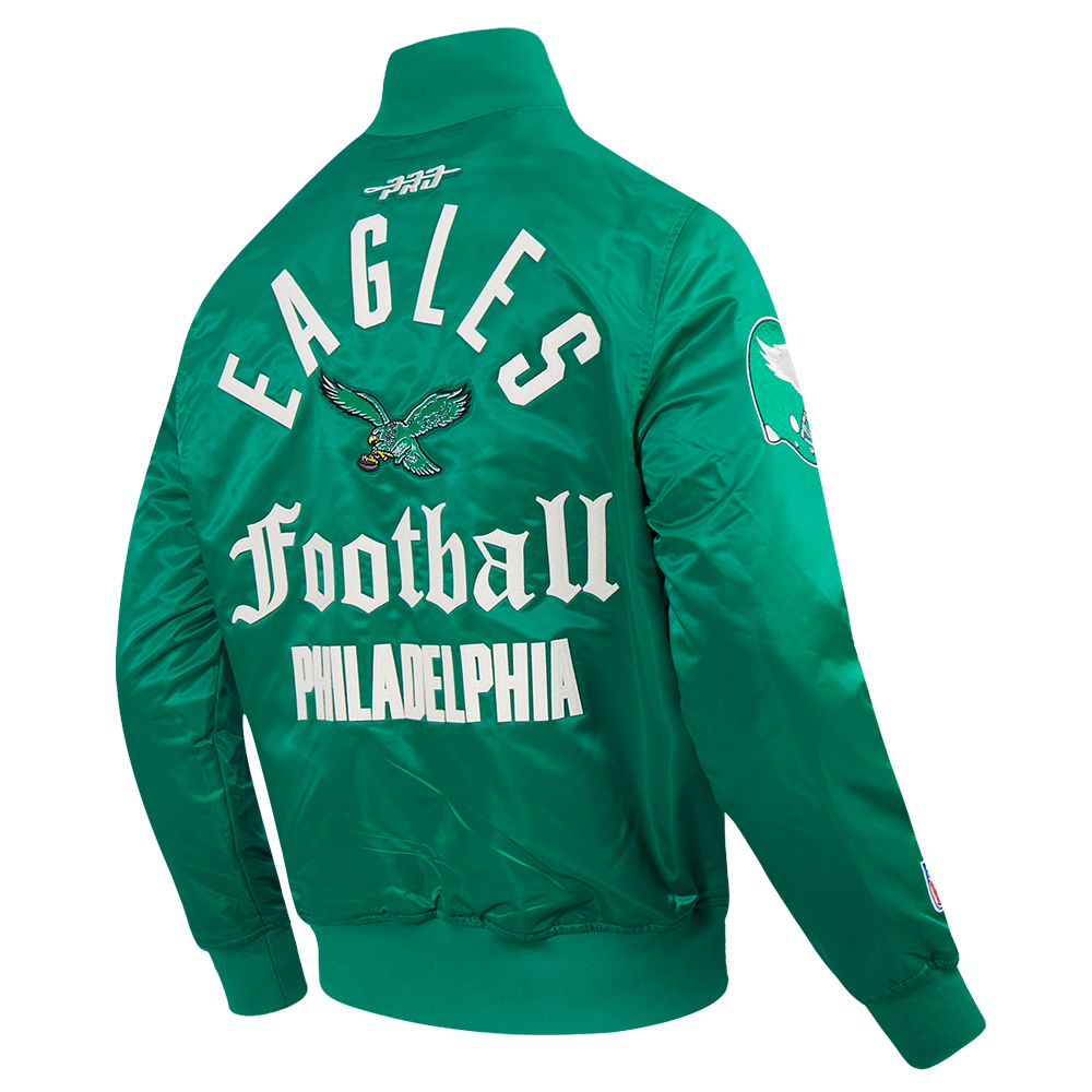 NFL PHILADELPHIA EAGLES MODERN ORIGINALS MEN'S SATIN JACKET (KELLY GREEN)