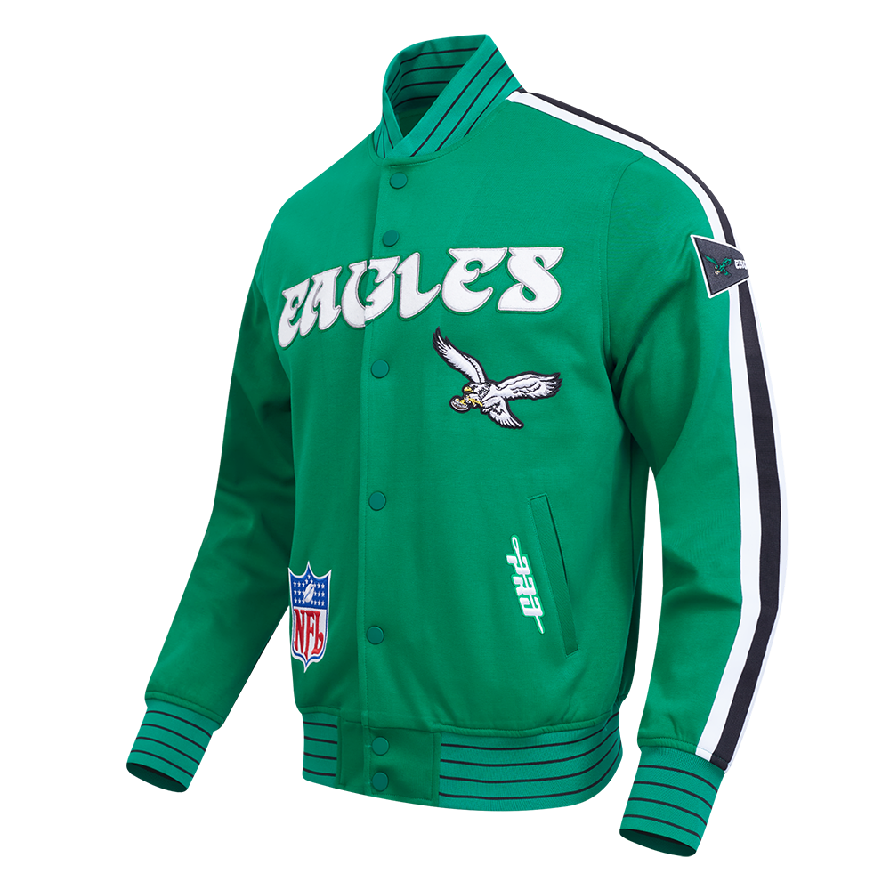 NFL PHILADELPHIA EAGLES PRO GAME DAY RETRO JACKET (KELLY GREEN/WHITE/BLACK)