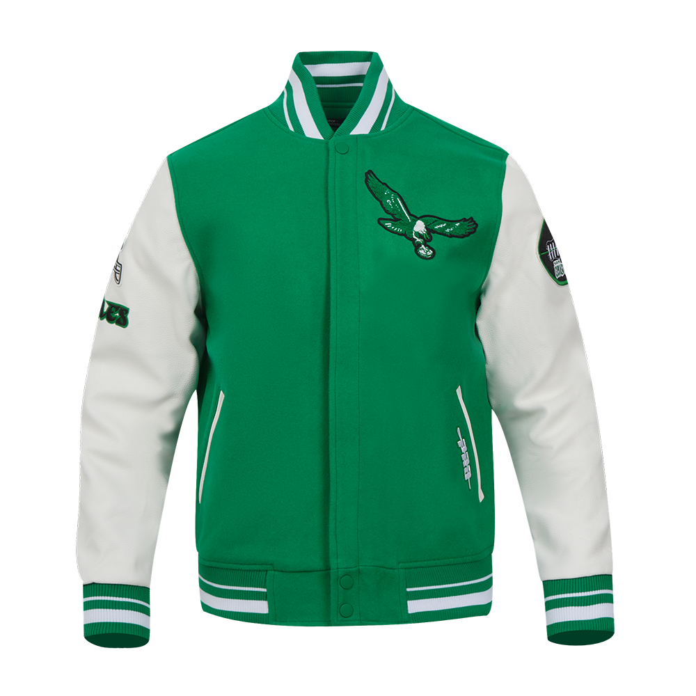 NFL PHILADELPHIA EAGLES RETRO OLD ENGLISH MEN'S WOOL VARSITY JACKET (K ...