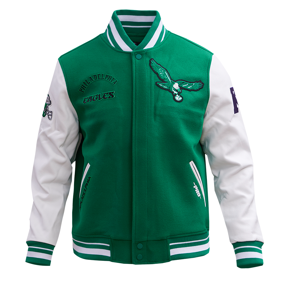 NFL PHILADELPHIA EAGLES RETRO CLASSIC MEN'S RIB WOOL VARSITY JACKET (K ...
