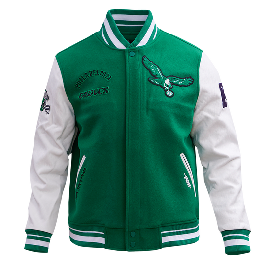 NFL PHILADELPHIA EAGLES RETRO CLASSIC MEN'S RIB WOOL VARSITY JACKET (K ...