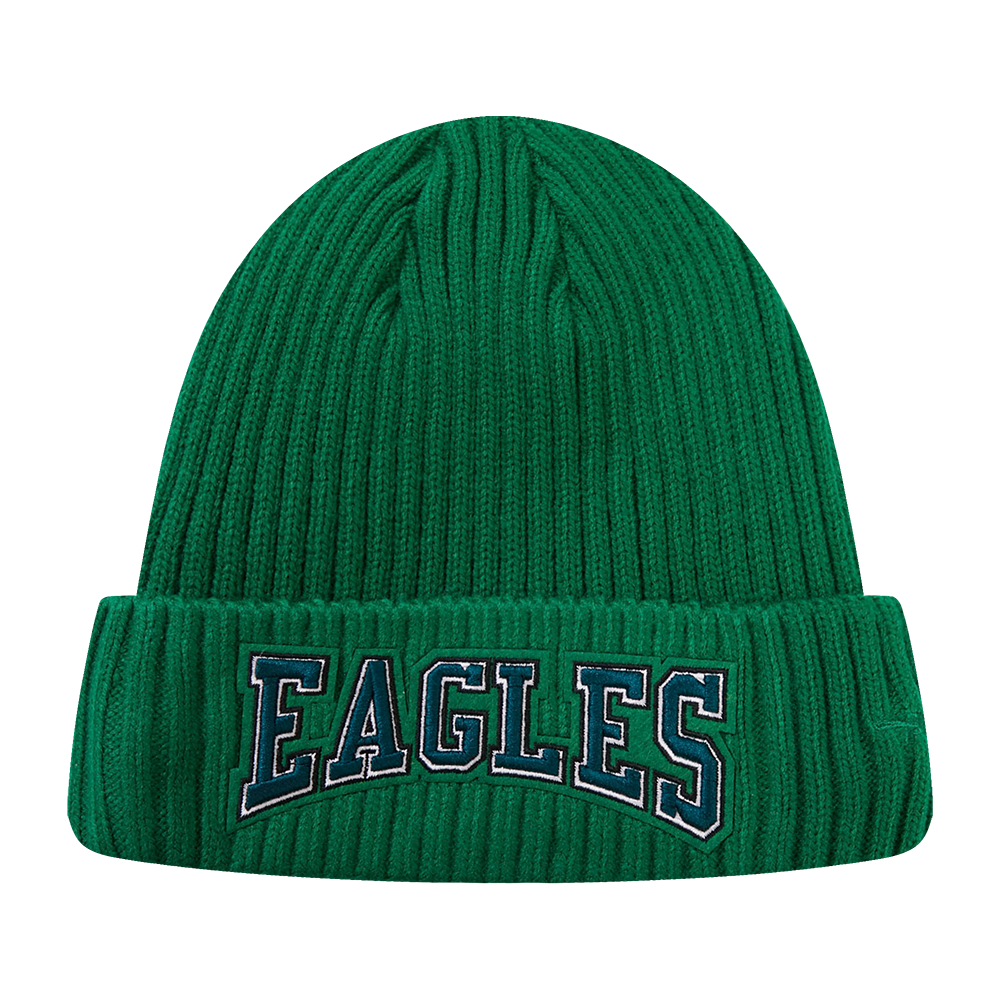 NFL PHILADELPHIA EAGLES CREST EMBLEM UNISEX BEANIE KELLY GREEN Pro Standard