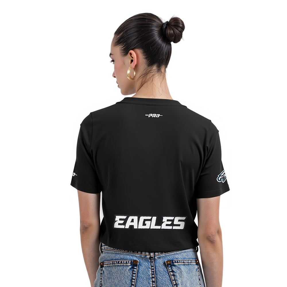 NFL PHILADELPHIA EAGLES SAQUON BARKLEY #26 CLASSIC PNN WOMEN'S SJ BOXY TEE (BLACK)