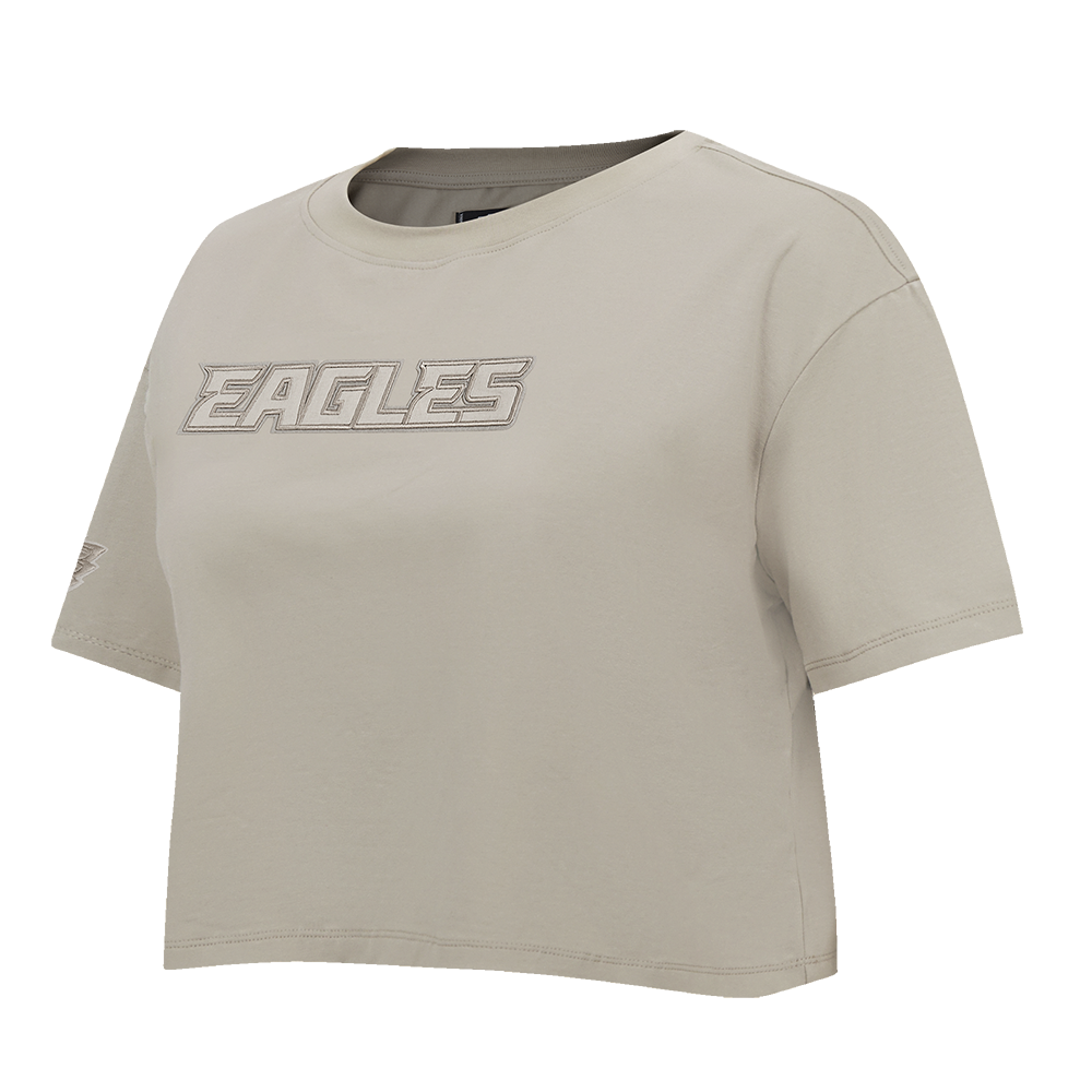 NFL PHILADELPHIA EAGLES NEUTRAL SINGLE JERSEY BOXY TEE (TAUPE)