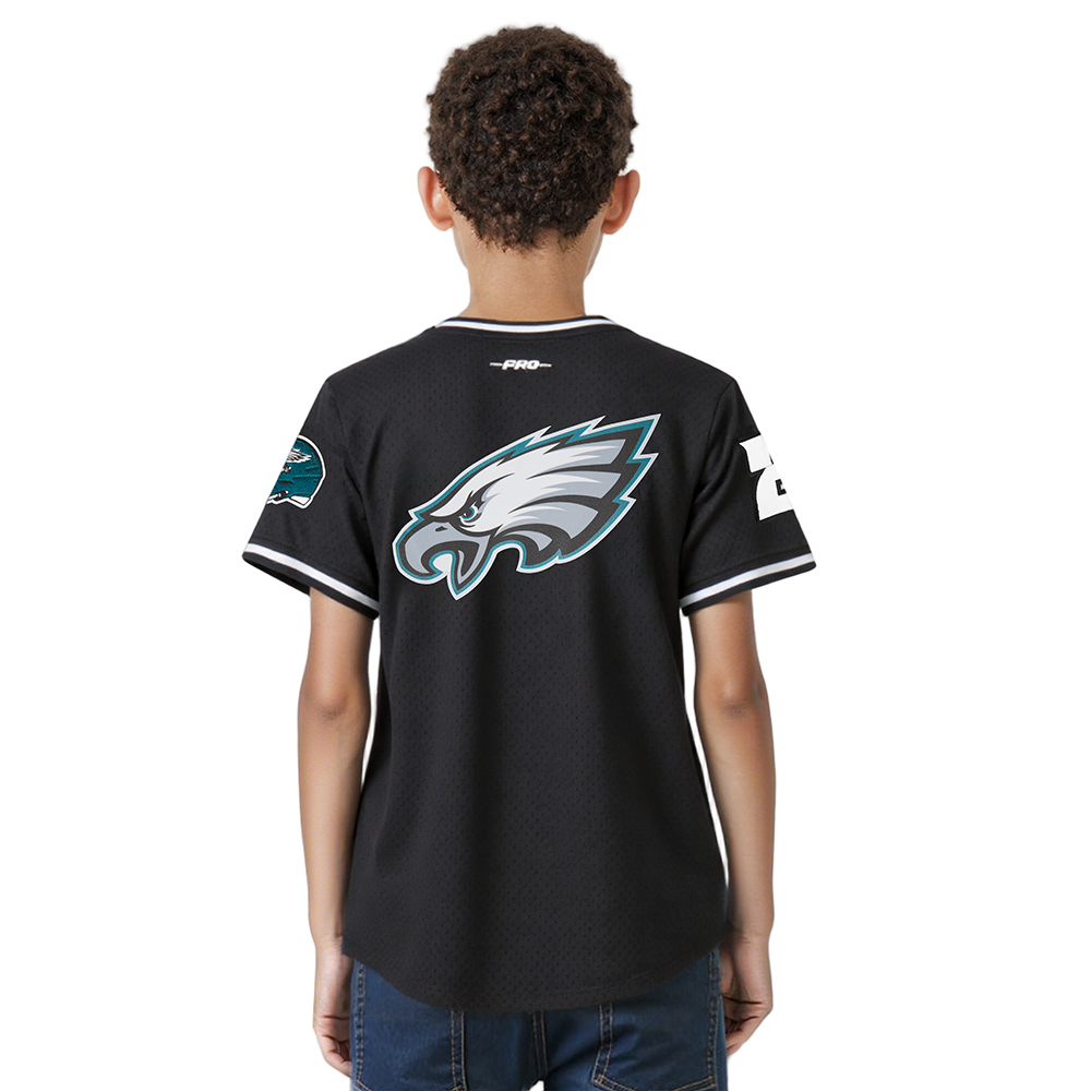 NFL PHILADELPHIA EAGLES CLASSIC BIG BOYS SHORT SLEEVE MESH TEE (BLACK)