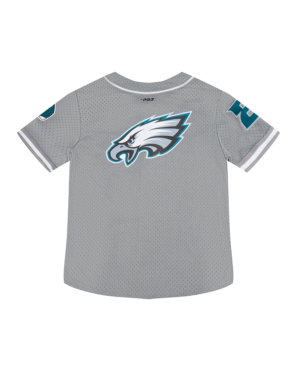 NFL PHILADELPHIA EAGLES CLASSIC BIG BOY'S MESH BUTTON DOWN SHIRT (GRAY)