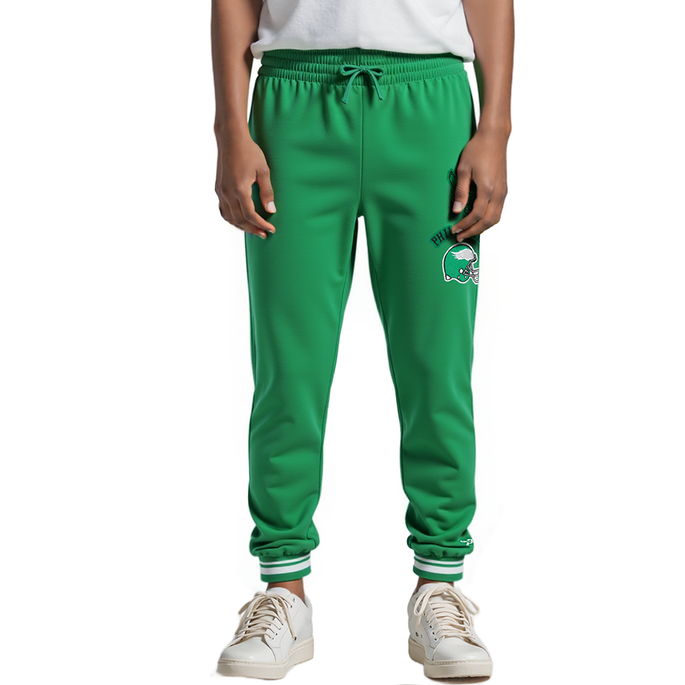 NFL PHILADELPHIA EAGLES RETRO CLASSIC BIG BOYS RIB WOOL VARSITY JACKET (KELLY GREEN/ WHITE)