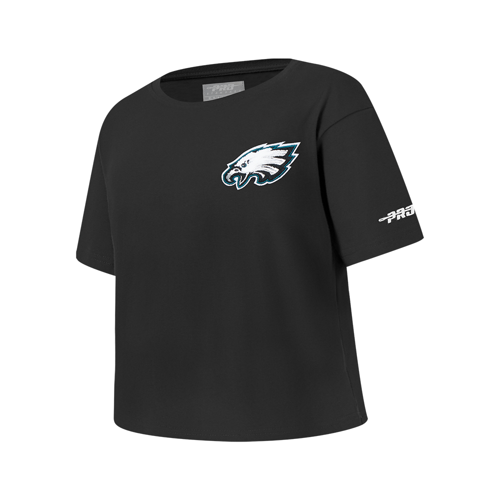 NFL PHILADELPHIA EAGLES CLASSIC BIG GIRLS SHORT SLEEVE BOXY TEE (BLACK)