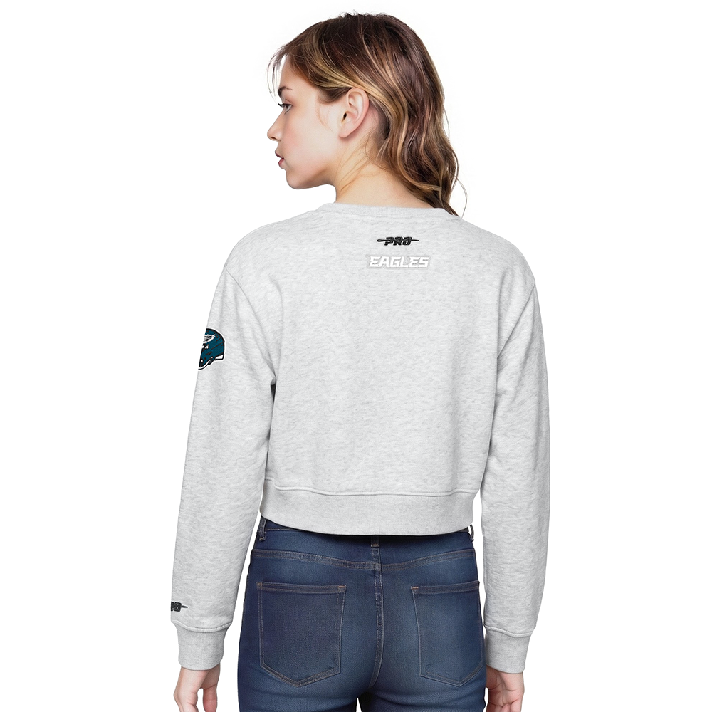 NFL PHILADELPHIA EAGLES CLASSIC BIG GIRL'S FLC CREWNECK (HEATHER GREY)