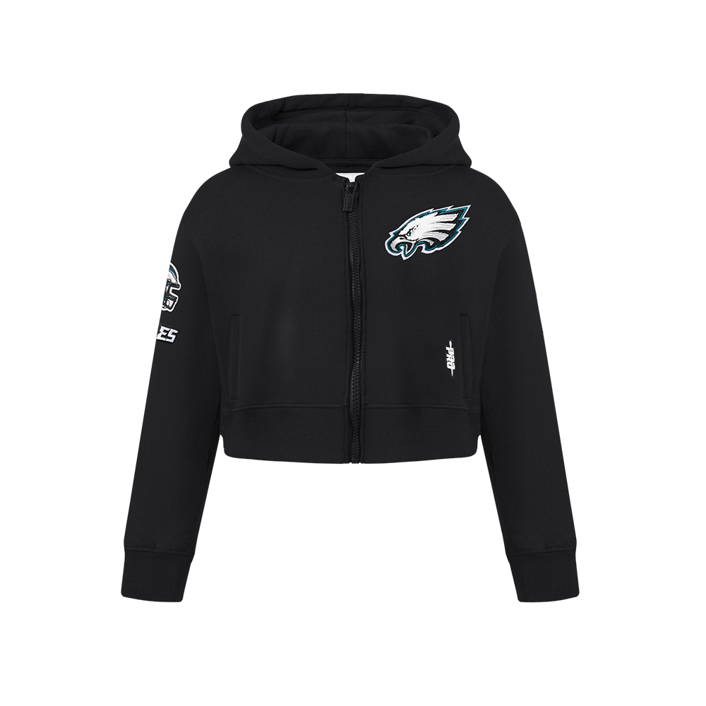 NFL PHILADELPHIA EAGLES RETRO CLASSIC TODDLER GIRL'S RIB FLC PO HOODIE (EGGSHELL/ KELLY GREEN)