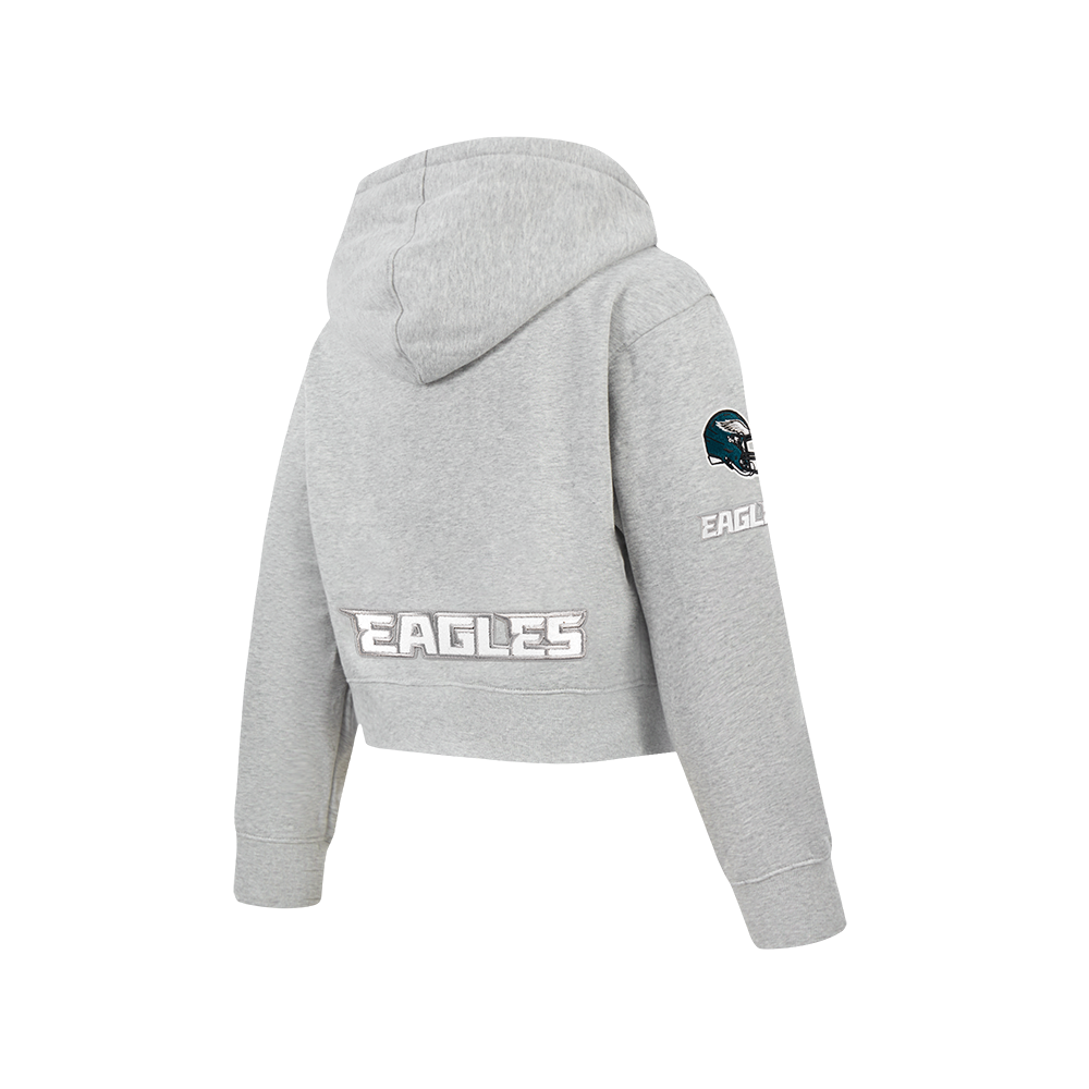 NFL PHILADELPHIA EAGLES CLASSIC BIG GIRL'S FLC FZ HOODIE (HEATHER GREY)