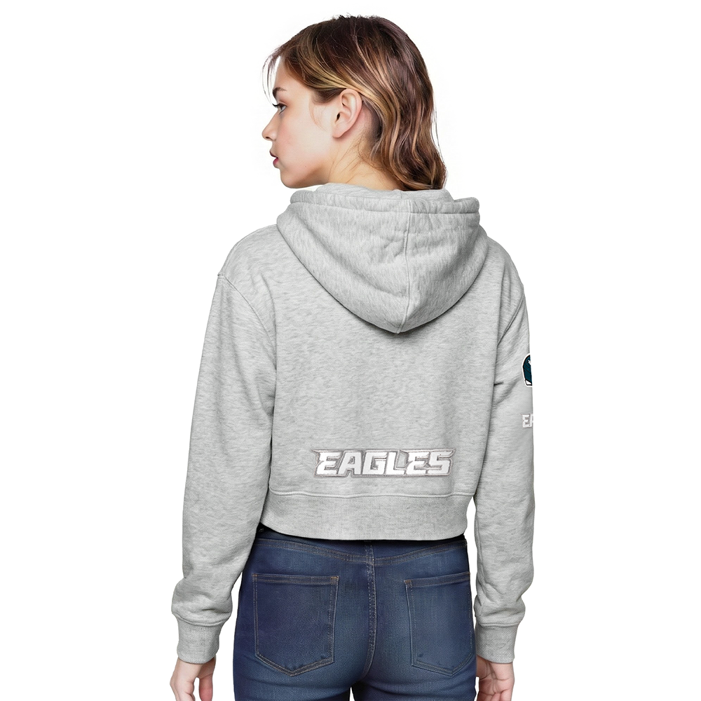 NFL PHILADELPHIA EAGLES CLASSIC BIG GIRL'S FLC FZ HOODIE (HEATHER GREY)