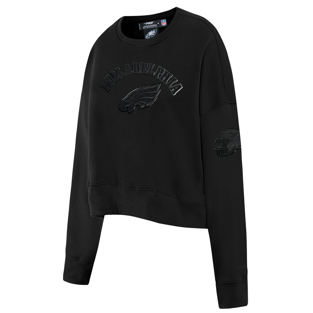 NFL PHILADELPHIA EAGLES TRIPLE BLACK WOMEN'S FLC CREWNECK (TRIPLE BLACK WOMEN'S)