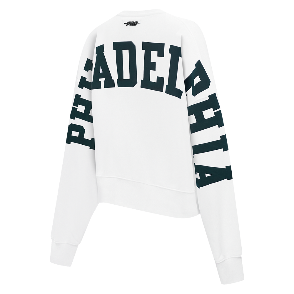 NFL PHILADELPHIA EAGLES WINGSPAN WOMEN'S FLC CREWNECK (WHITE)