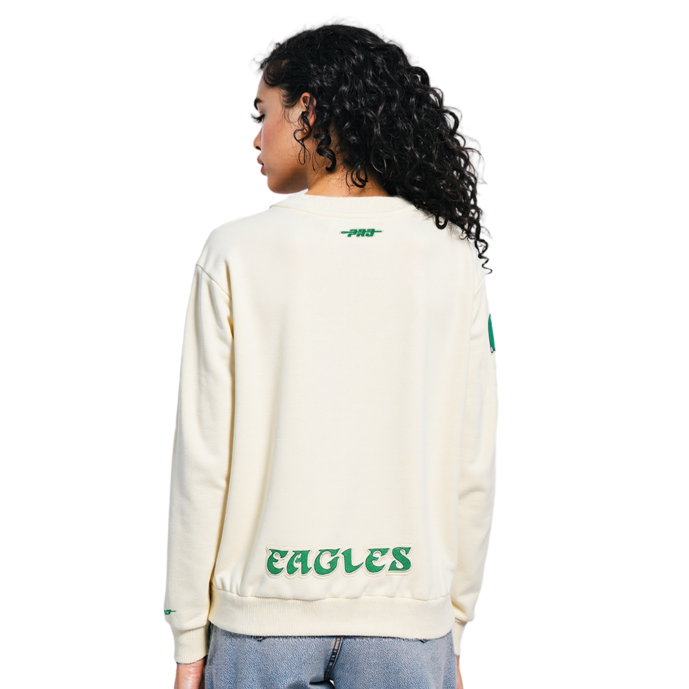 NFL PHILADELPHIA EAGLES BEST OF WOMEN'S STANDARD FLC CREWNECK (EGGSHELL)
