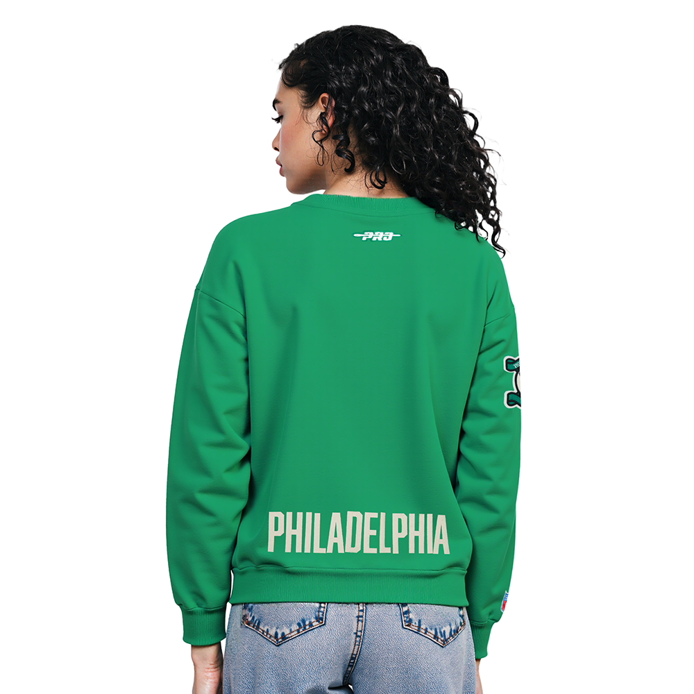 NFL PHILADELPHIA EAGLES MODERN ORIGINALS WOMEN'S STANDARD FLC CREWNECK (KELLY GREEN)