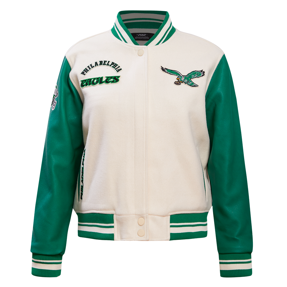 NFL PHILADELPHIA EAGLES RETRO CLASSIC WOMEN'S RIB WOOL VARSITY JACKET ...
