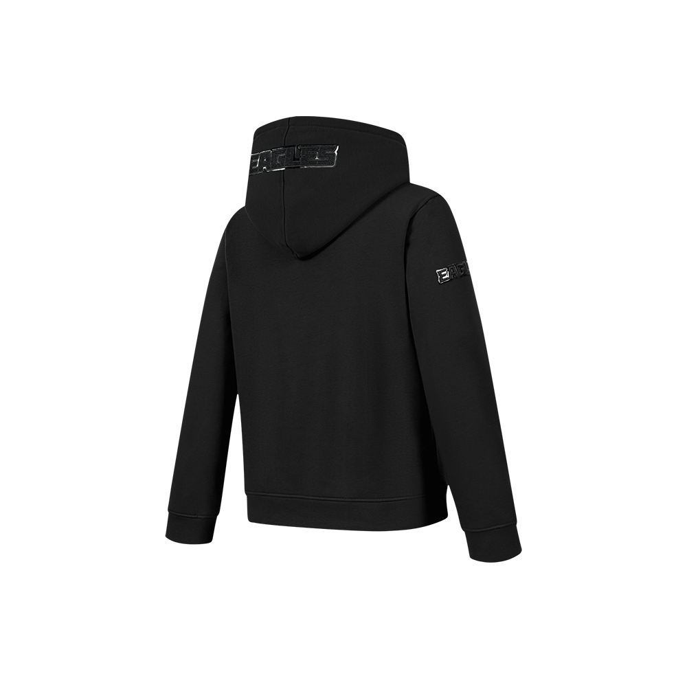 NFL PHILADELPHIA EAGLES TRIPLE BLACK LITTLE BOY'S FLC FZ HOODIE (BLACK)