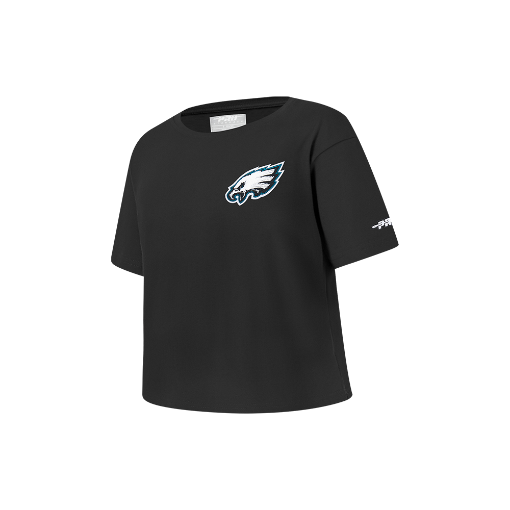 NFL PHILADELPHIA EAGLES CLASSIC LITTLE GIRLS SHORT SLEEVE BOXY TEE (BLACK)