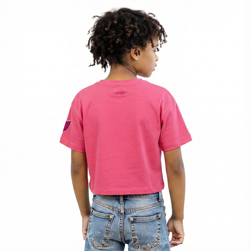 NFL PHILADELPHIA EAGLES CLASSIC TRIPLE PINK LITTLE GIRL'S SS BOXY TEE (BEETROOT PURPLE)