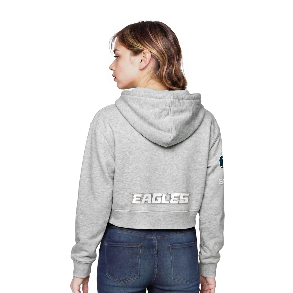 NFL PHILADELPHIA EAGLES CLASSIC LITTLE GIRL'S FLC FZ HOODIE (HEATHER GREY)
