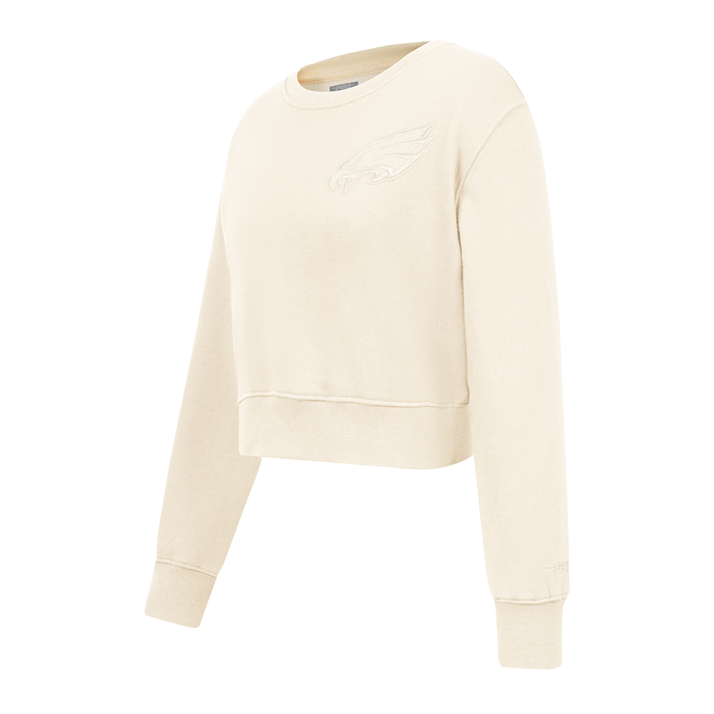 NFL PHILADELPHIA EAGLES NEUTRAL LITTLE GIRLS FLEECE CREWNECK (EGGSHELL)