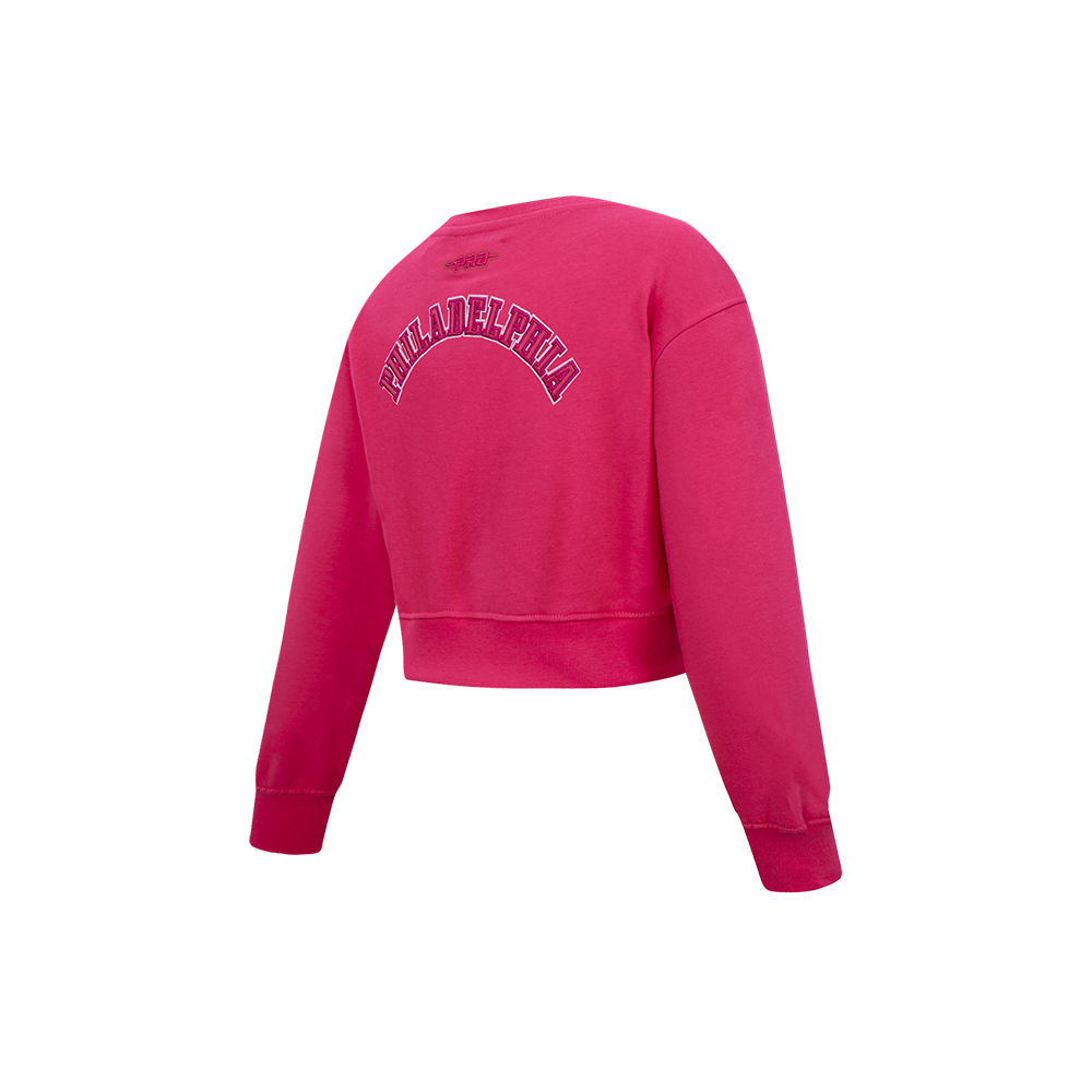 NFL PHILADELPHIA EAGLES CLASSIC TRIPLE PINK LITTLE GIRL'S FLEECE CREWNECK (BEETROOT PURPLE)