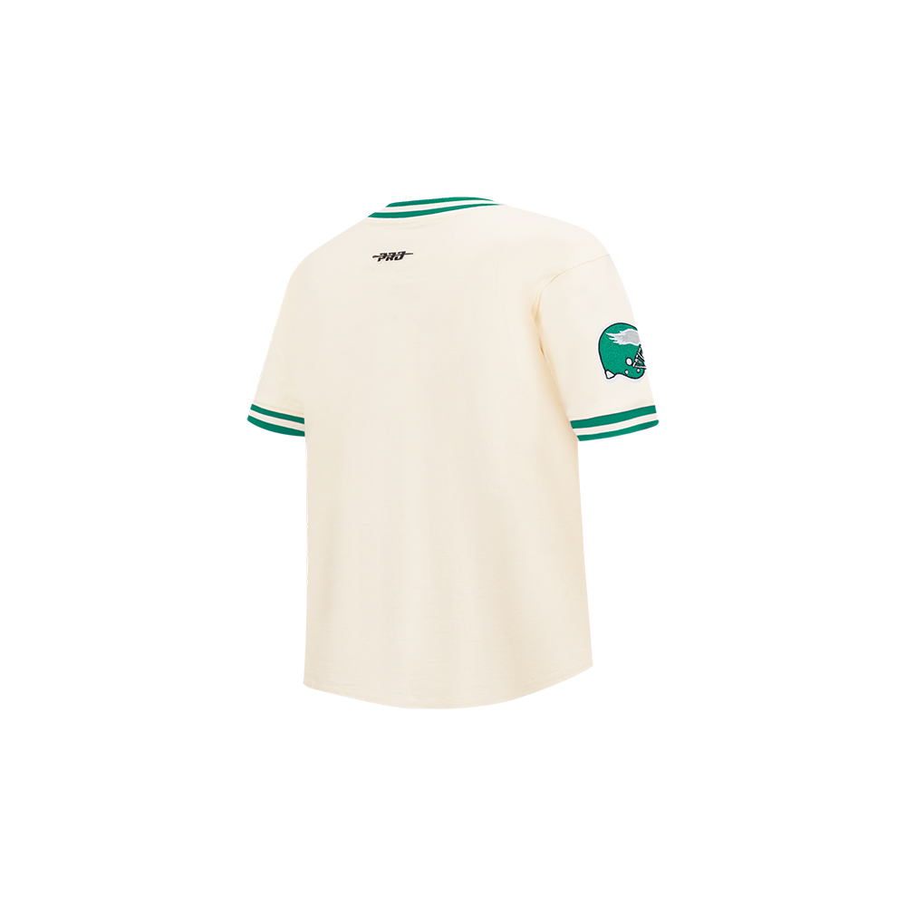 NFL PHILADELPHIA EAGLES RETRO CLASSIC TODDLER BOY'S SS STRIPED RIB TEE (EGGSHELL/ KELLY GREEN)