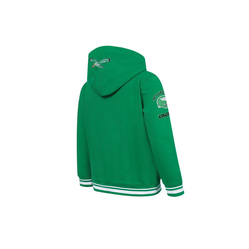 NFL PHILADELPHIA EAGLES RETRO CLASSICS TODDLER BOY'S RIB FLEECE PO HOODIE (KELLY GREEN)