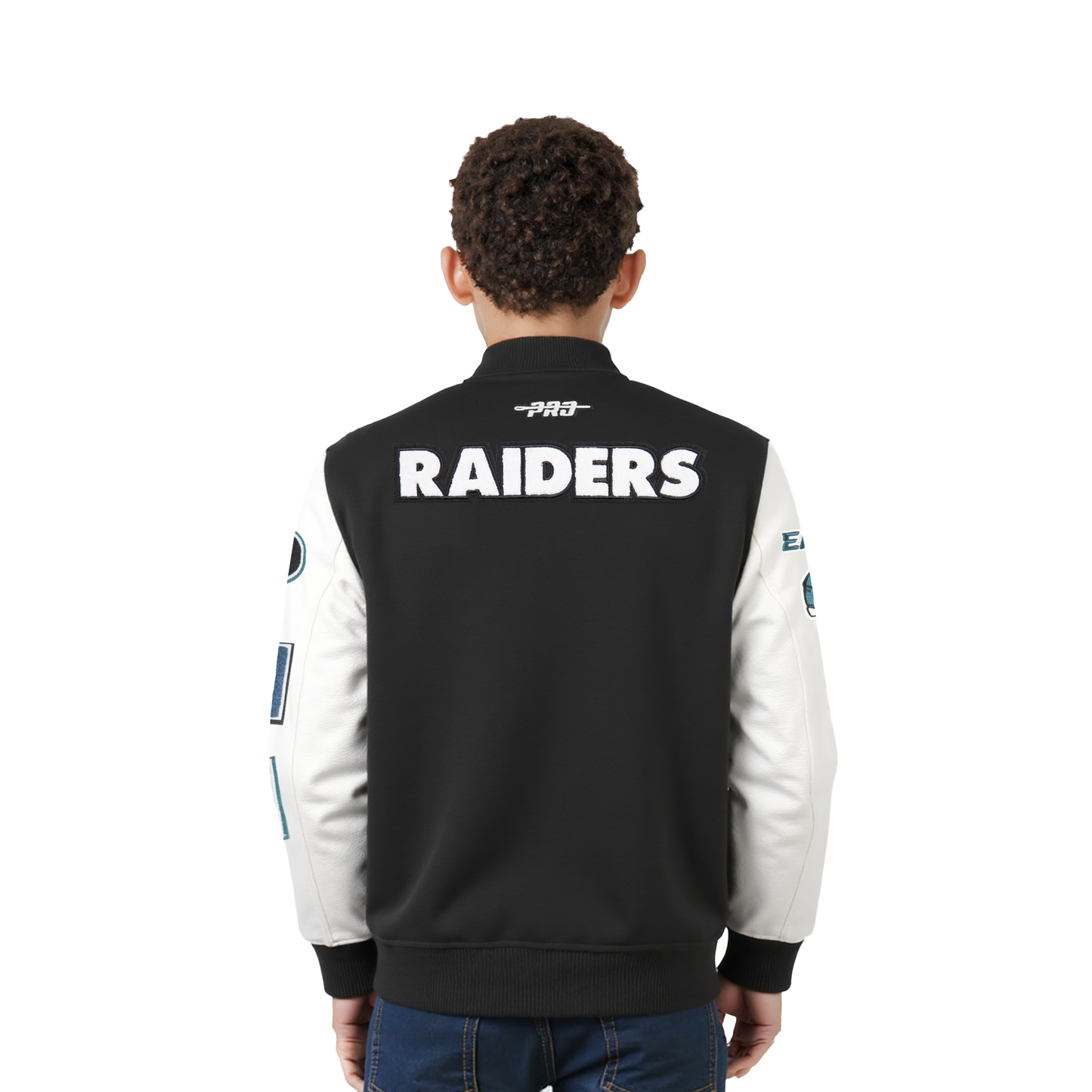 NFL PHILADELPHIA EAGLES CLASSIC TODDLER BOYS WOOL VARSITY JACKET (BLACK/WHITE)