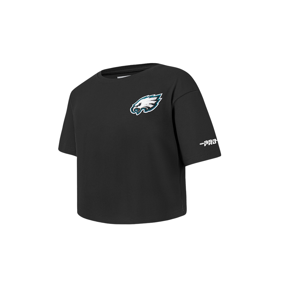 NFL PHILADELPHIA EAGLES CLASSIC TODDLER GIRLS SHORT SLEEVE BOXY TEE (BLACK)