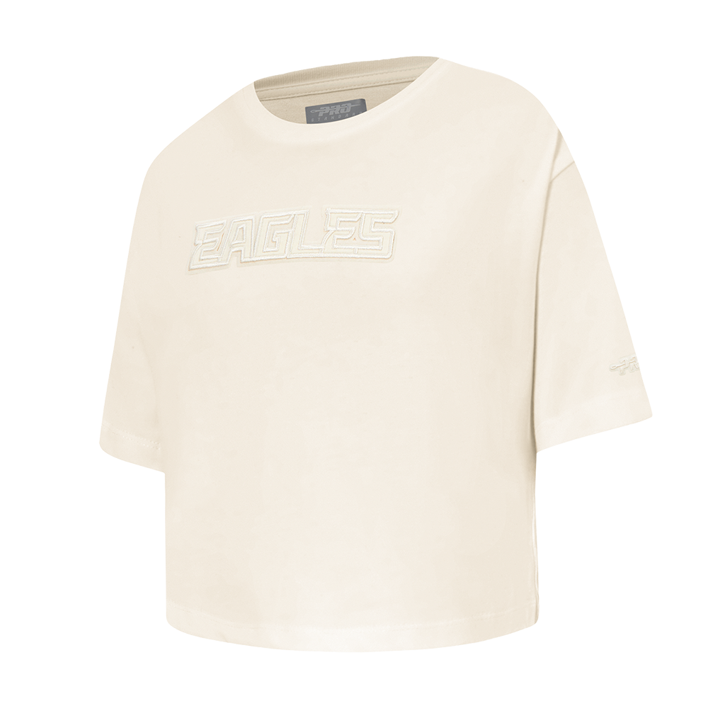 NFL PHILADELPHIA EAGLES NEUTRAL TODDLER GIRLS SHORT SLEEVE BOXY TEE (EGGSHELL)