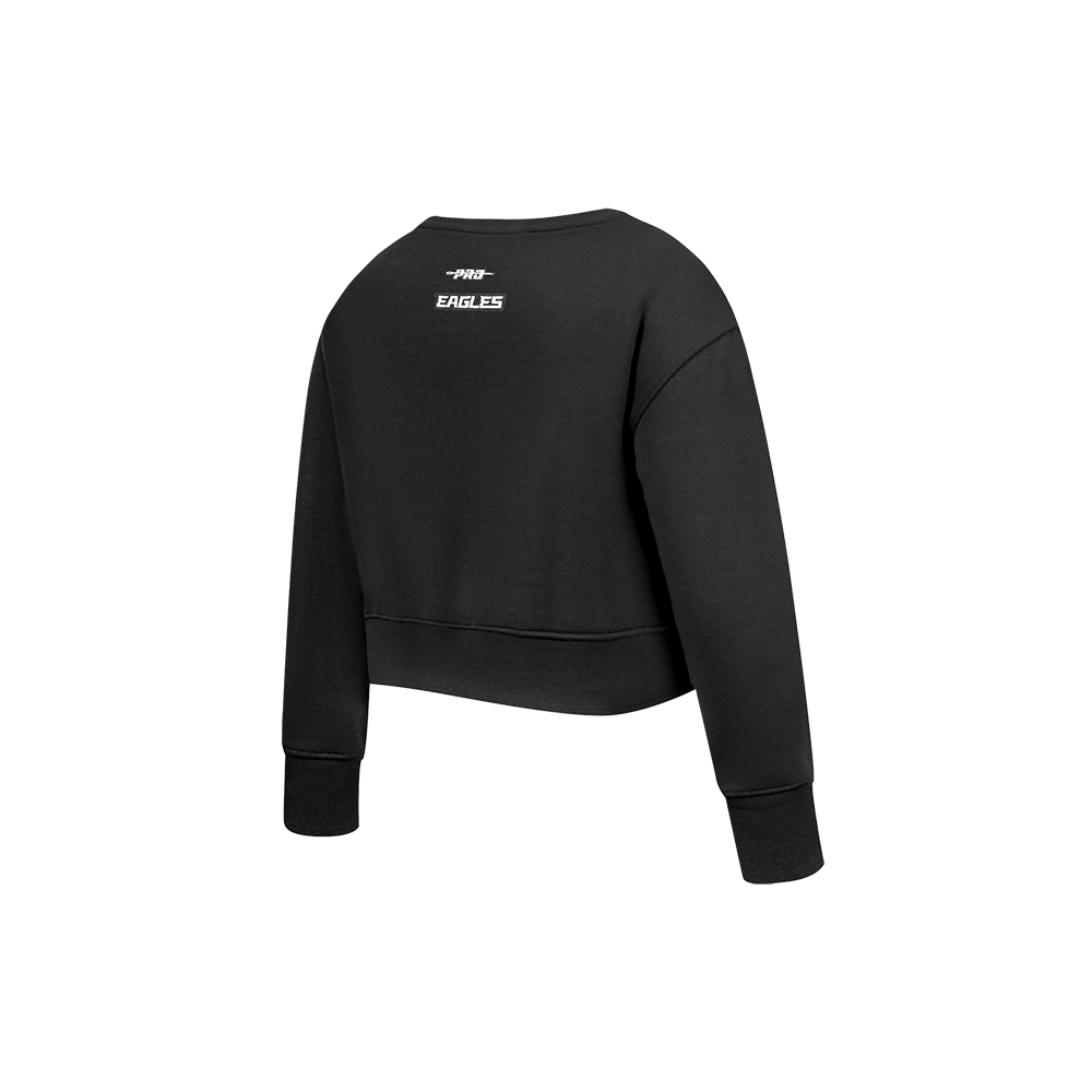 NFL PHILADELPHIA EAGLES CLASSIC TODDLER GIRL'S FLC CREWNECK (BLACK)