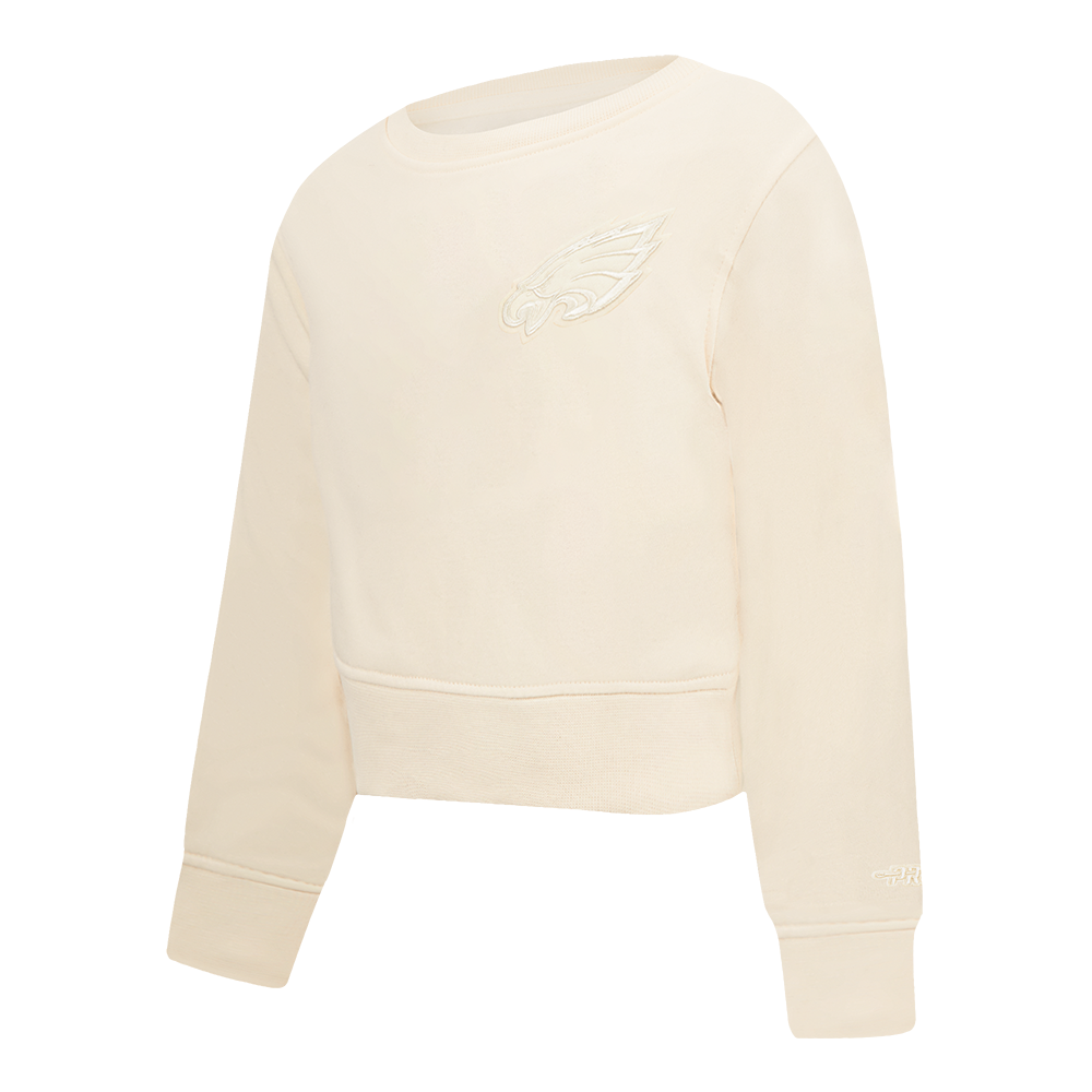 NFL PHILADELPHIA EAGLES NEUTRAL TODDLER GIRLS FLEECE CREWNECK (EGGSHELL)