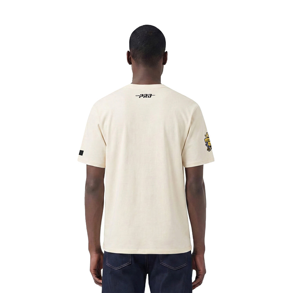 PITTSBURGH STEELERS REBEL ATHLETICS STACKED LOGO MEN'S SJ TEE (EGGSHELL)